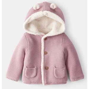 Cozy Pink Knit Kids Jacket